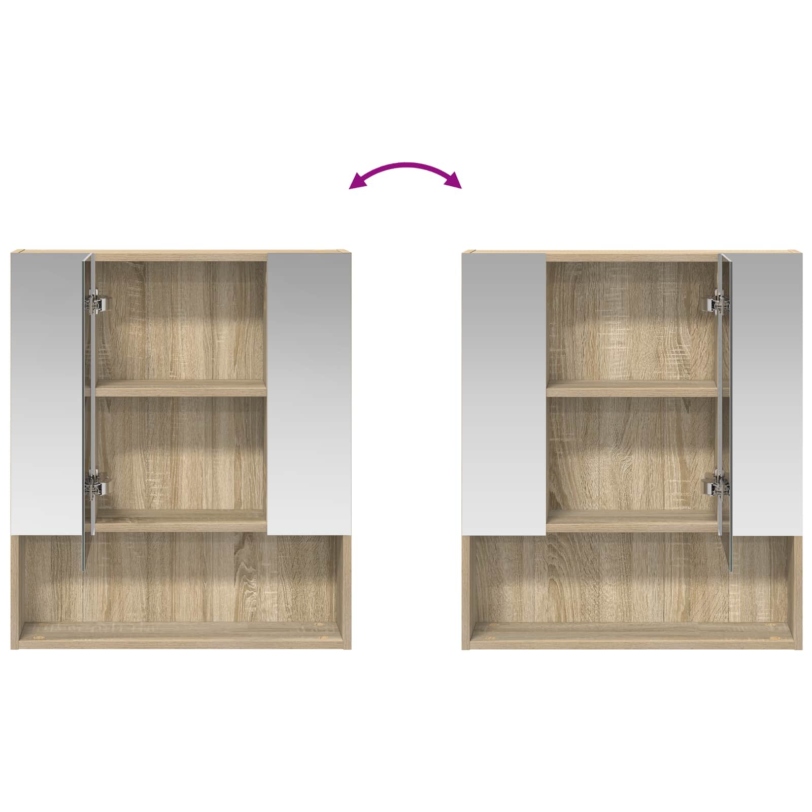 Kupaonski ormar s ogledalom Sonoma hrast 60 x 14.5 x 70 cm