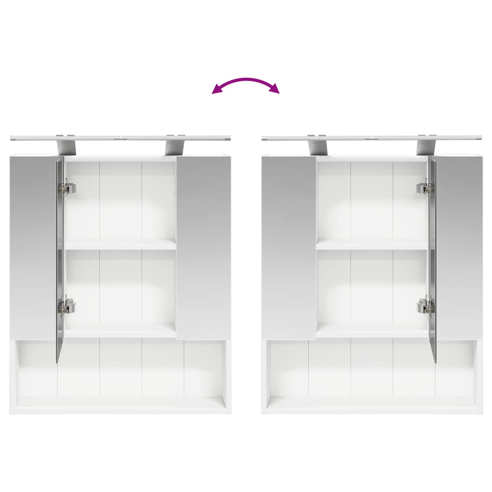 Kupaonski ormar s ogledalom s policom Bijelo 60 x 14.5 x 70 cm