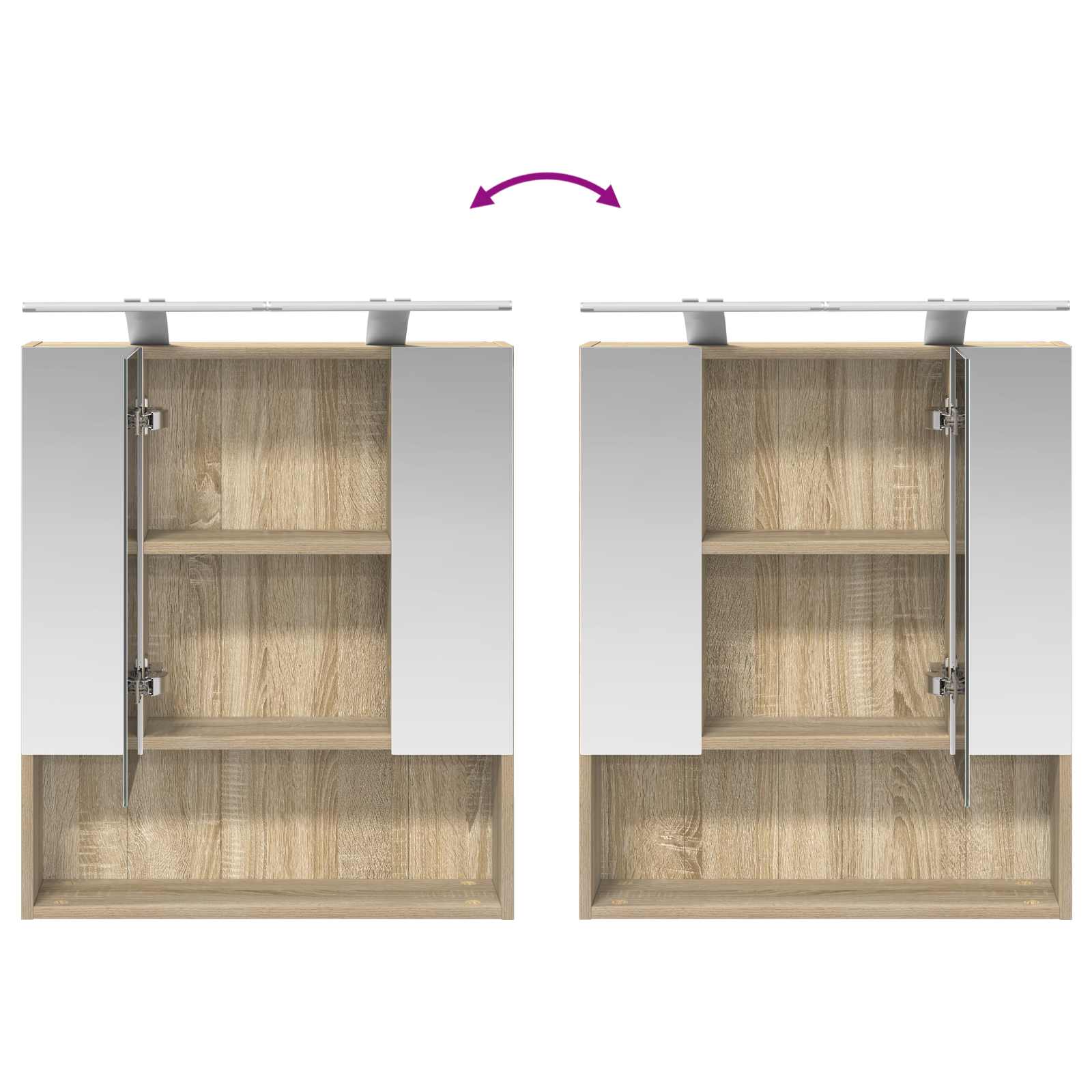 Kupaonski ormar s ogledalom Sonoma hrast 60 x 14.5 x 70 cm
