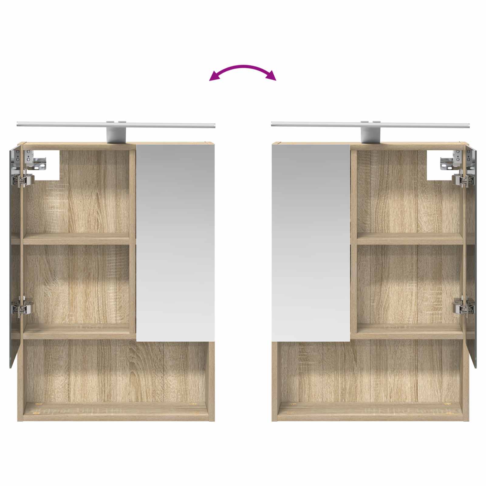 Kupaonski ormar s ogledalom Sonoma hrast 50 x 14,5 x 70 cm
