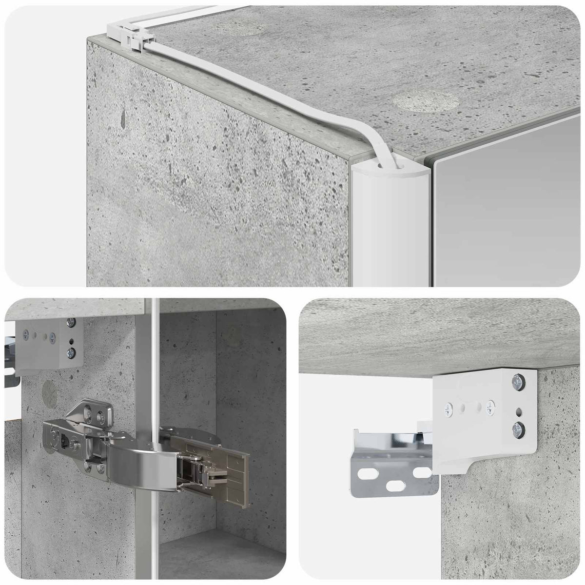 Kupaonski ormar s ogledalom Betonski sivi 43 x 11,5 x 60,5 cm