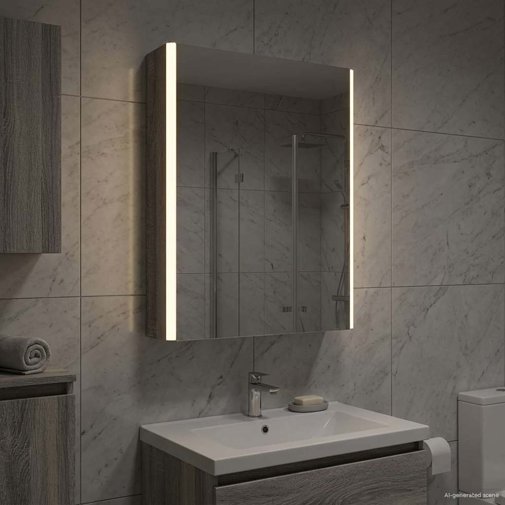 Kupaonski ormar s ogledalom Siva Sonoma 43 x 11,5 x 60,5 cm
