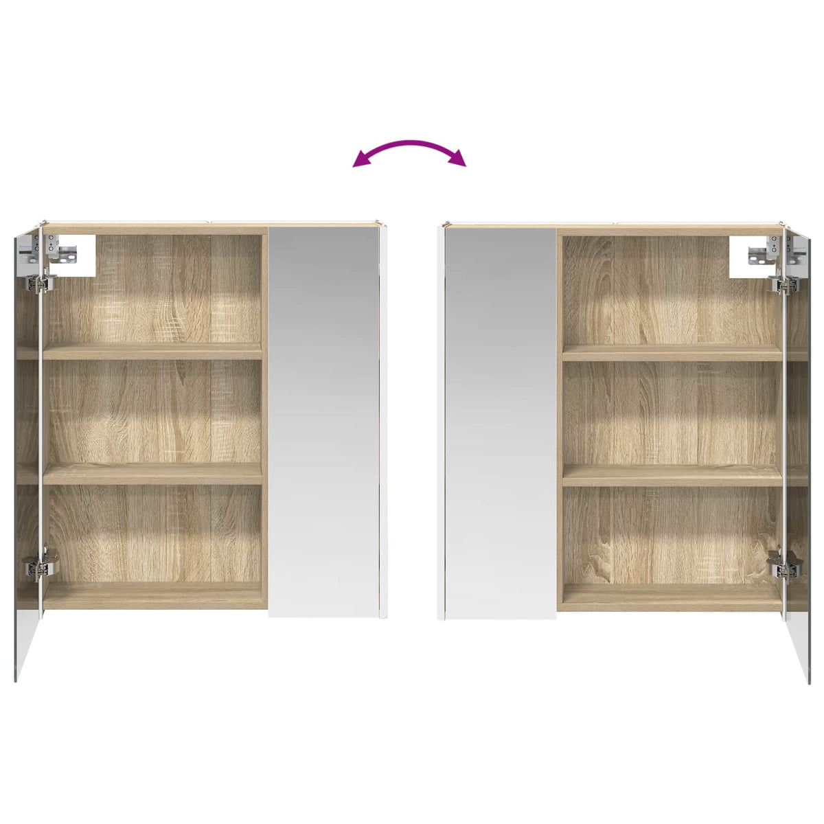 Kupaonski ormar s ogledalom Sonoma hrast 63,5 x 15,5 x 70 cm