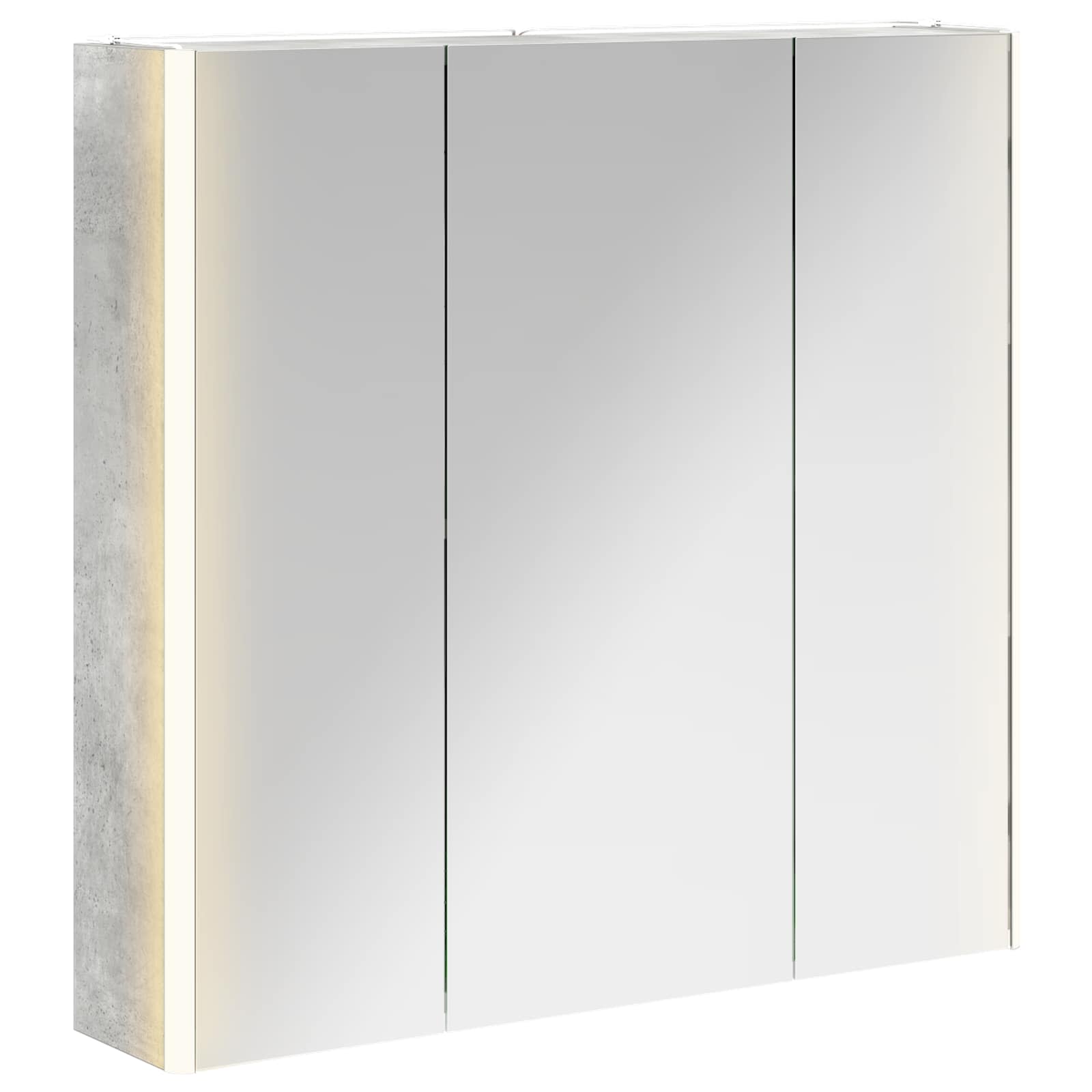 Kupaonski ormar s ogledalom Betonski sivi 73.5 x 15.5 x 70 cm