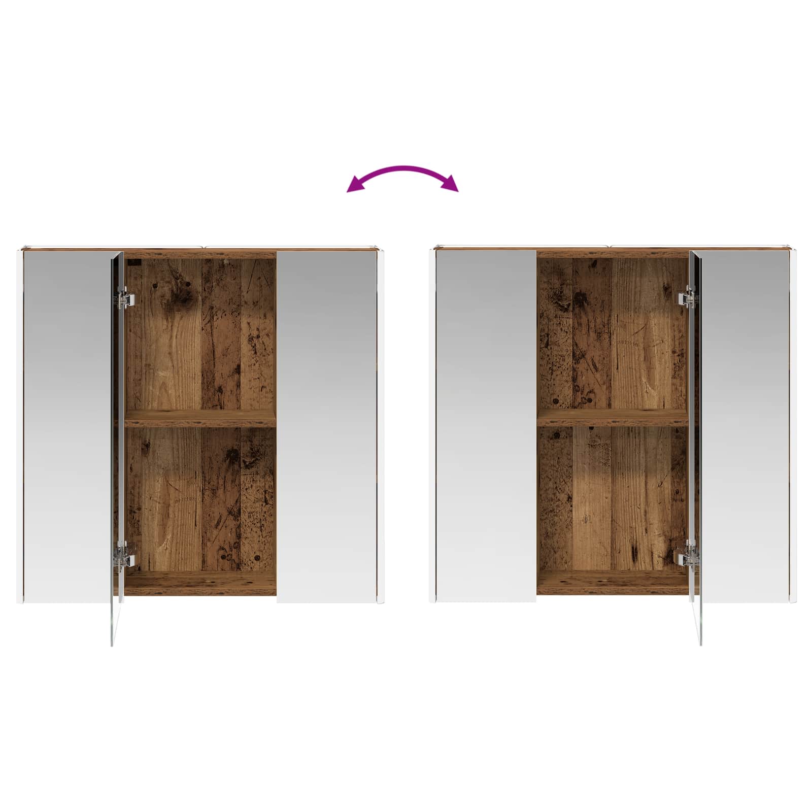 Kupaonski ormar s ogledalom Staro drvo 73.5 x 15.5 x 70 cm