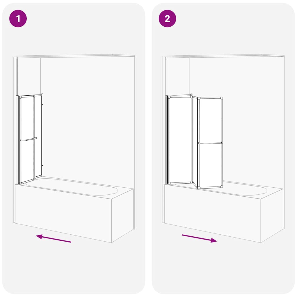 Zavjesa za kadu Matirano 120 x 70 x 137 cm Aluminij
