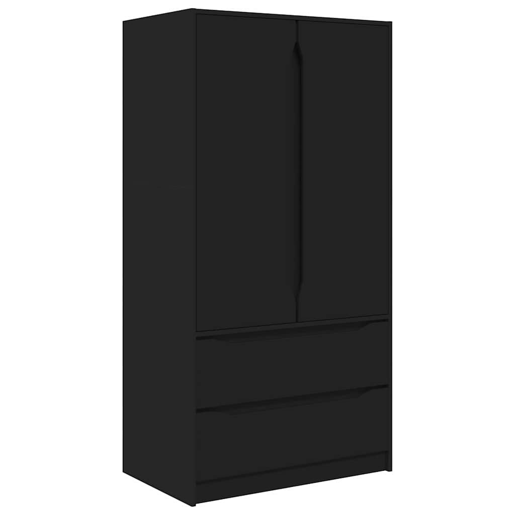 Ormarić s ladicama Crna 79,5 x 49 x 156 cm Konstrukcijsko drvo