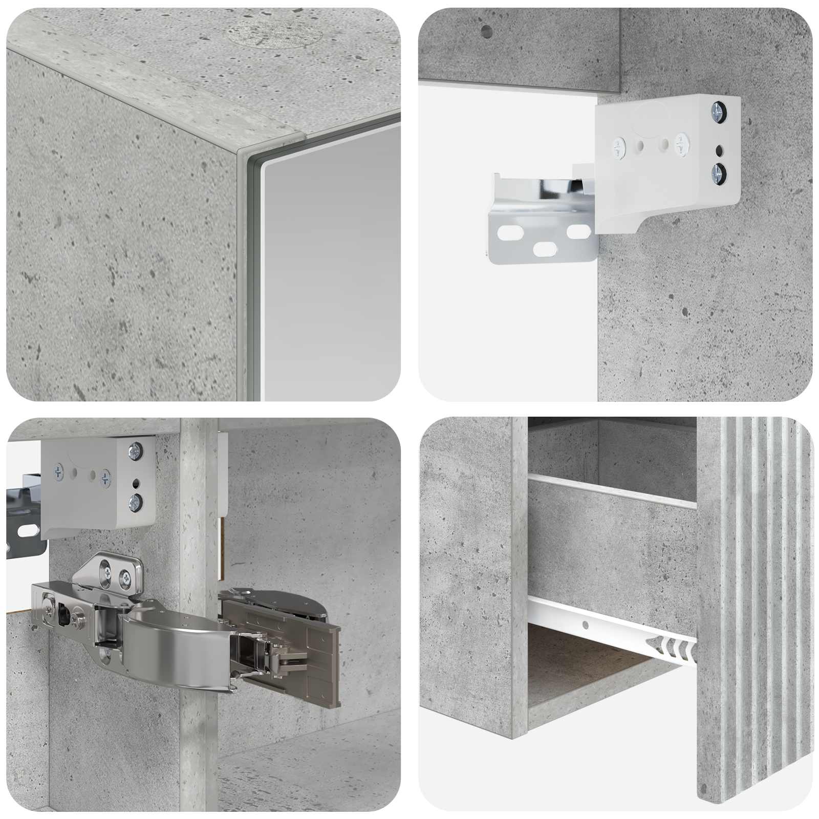 Set ormarića za kupaonicu 4 pcs Betonska siva