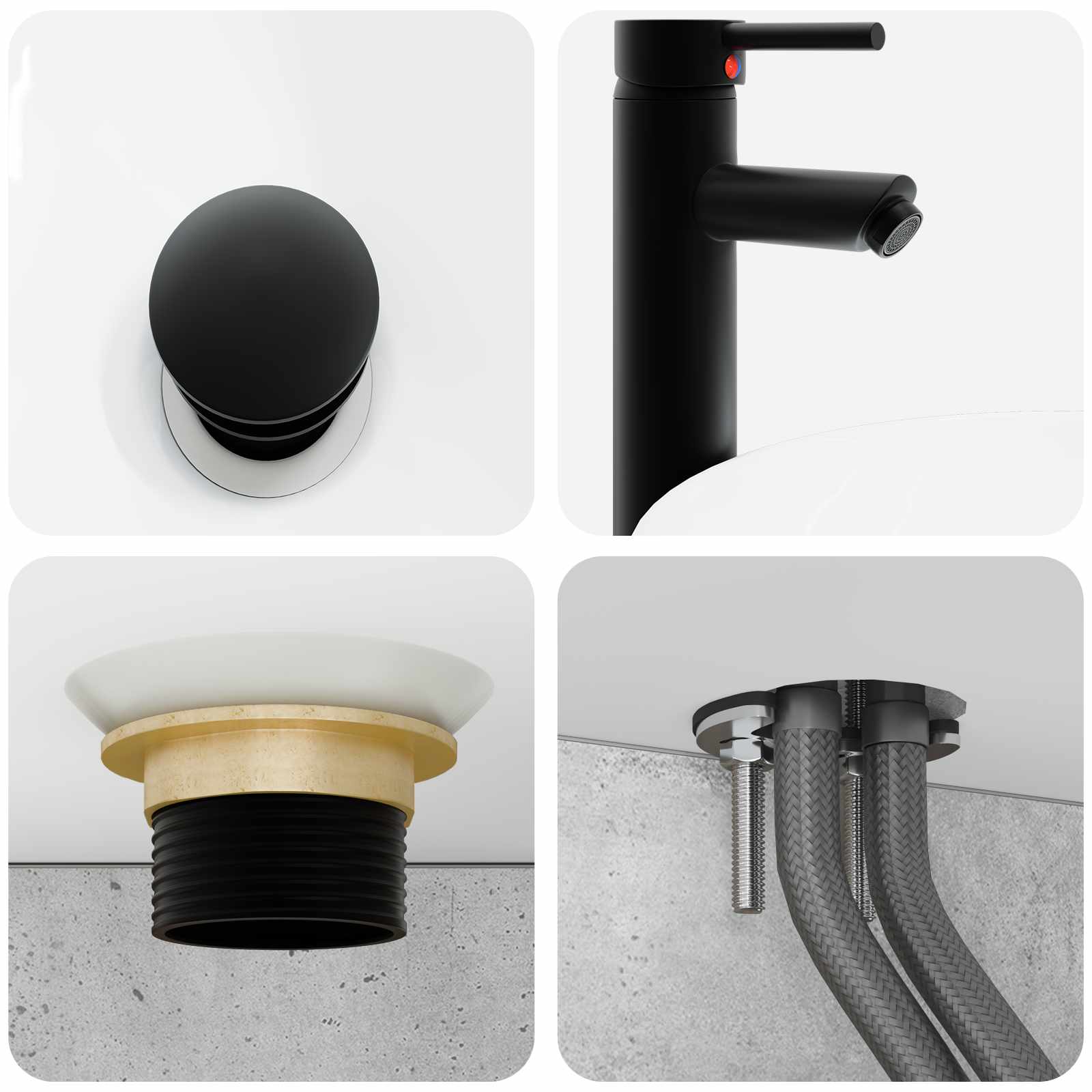 Set ormarića za kupaonicu 4 pcs Betonska siva