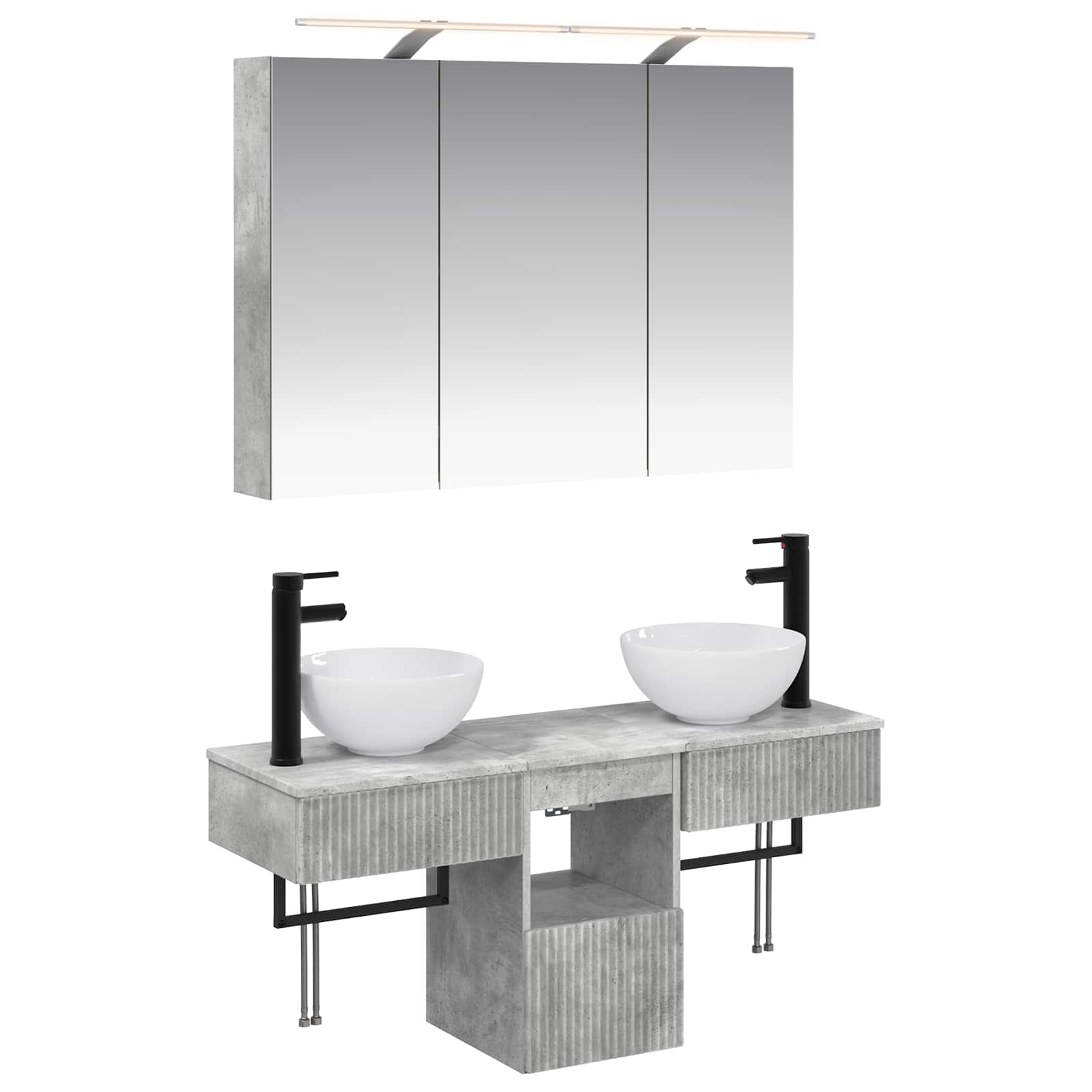 Set ormarića za kupaonicu 4 pcs Betonska siva