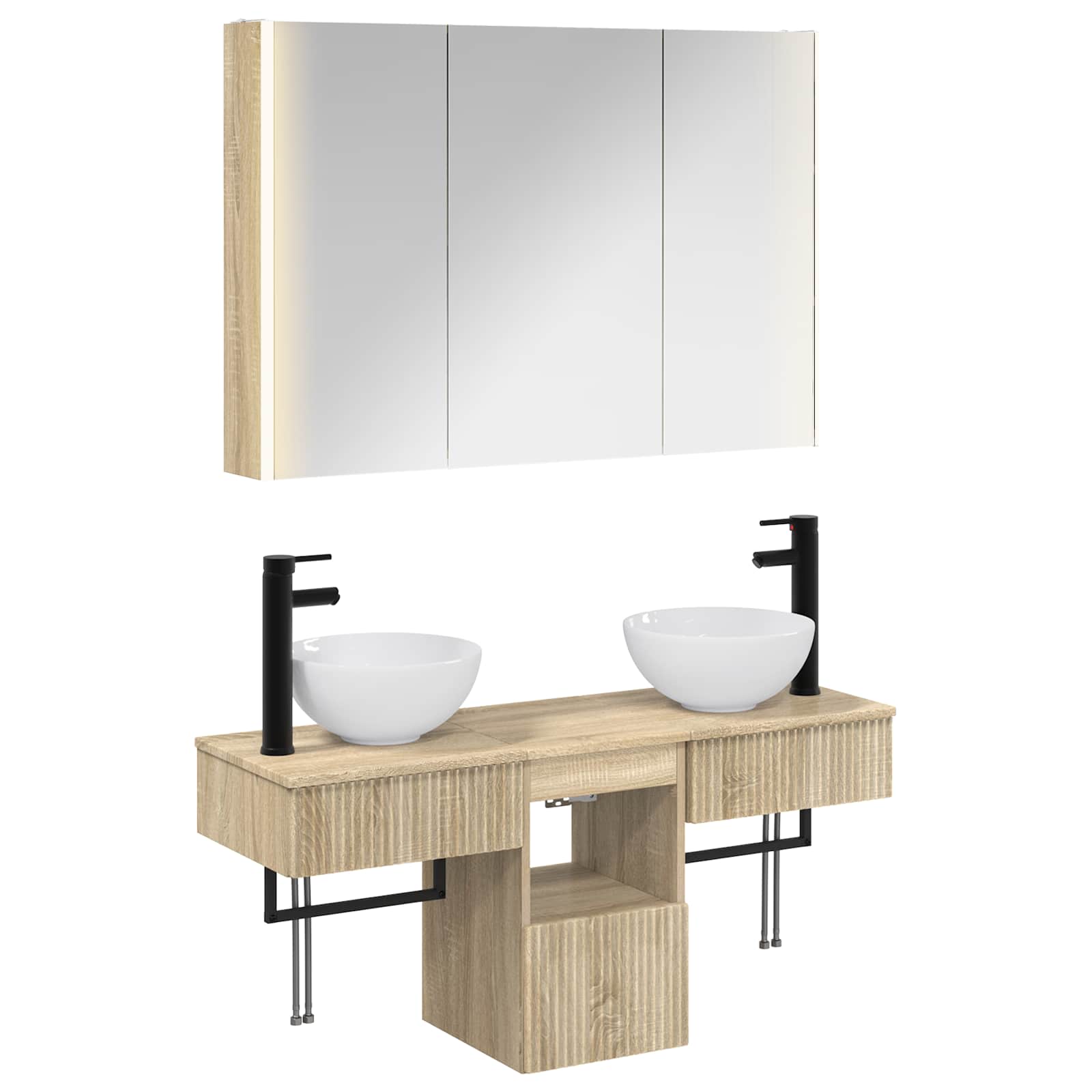 Set ormarića za kupaonicu 4 pcs Hrast sonoma