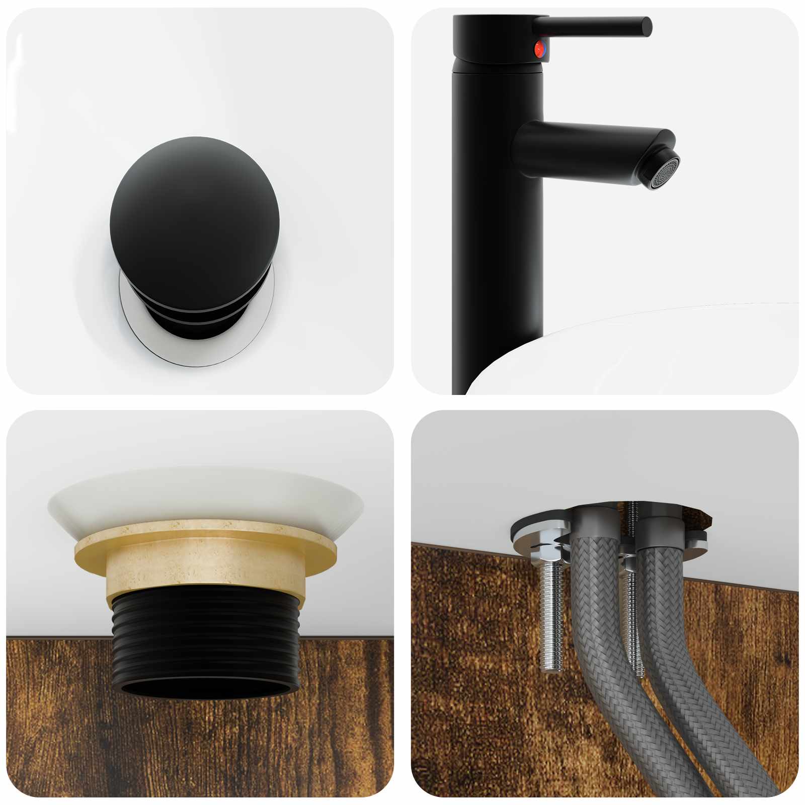 Set ormarića za kupaonicu 4 pcs Dimljeni hrast