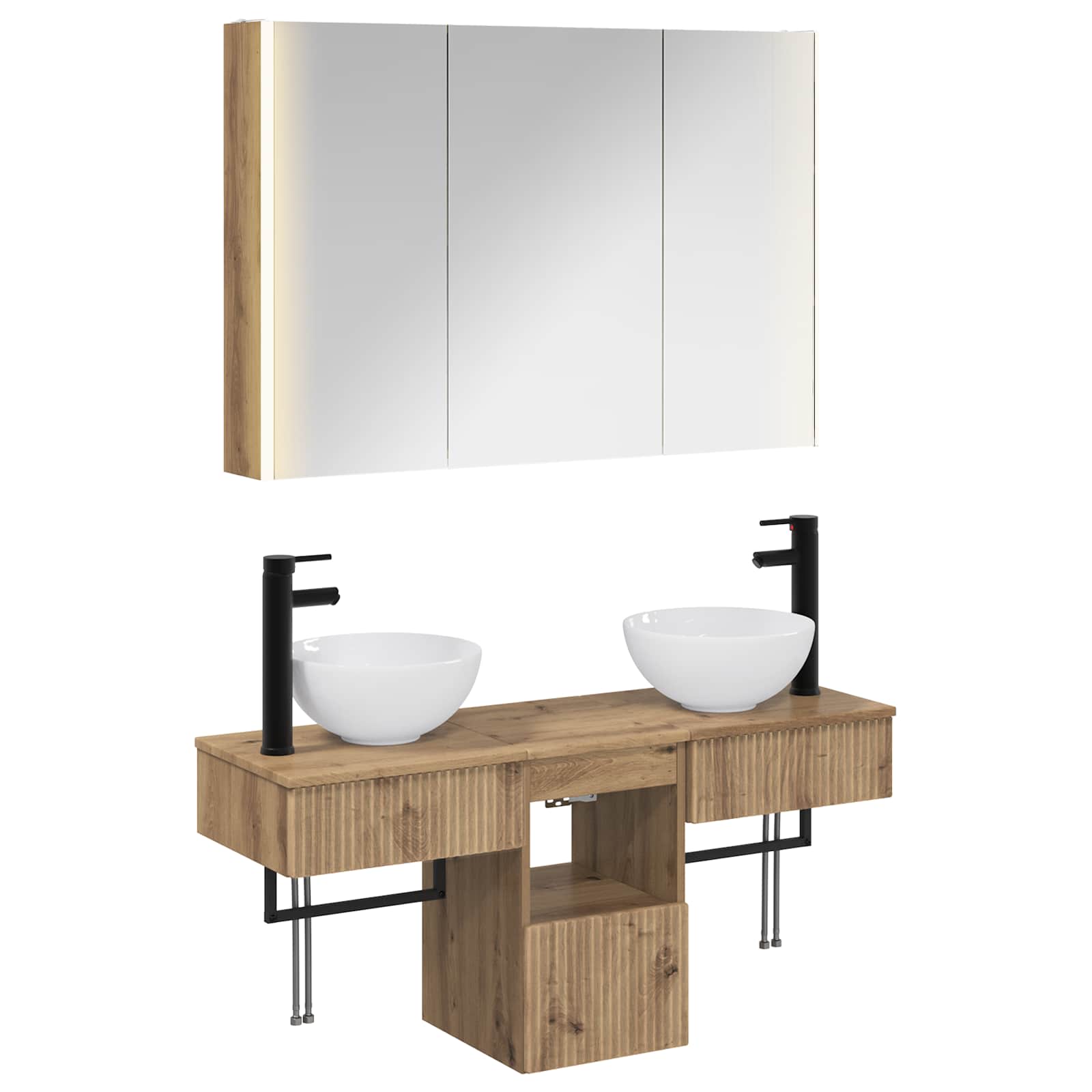 Set ormarića za kupaonicu 4 pcs Hrast artisan