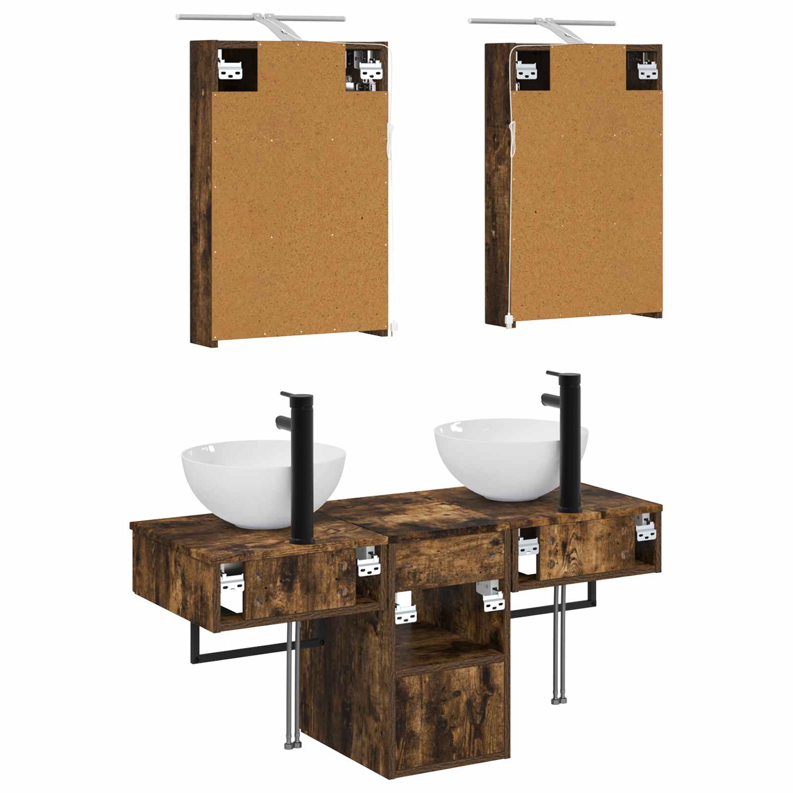 Set ormarića za kupaonicu 5 pcs Dimljeni hrast