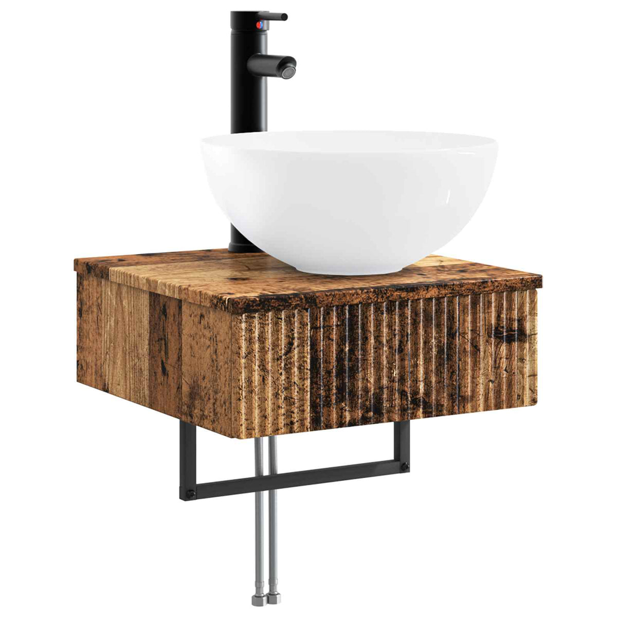 Set ormarića za kupaonicu 5 pcs Staro drvo 43 x 16 x 62,5 cm