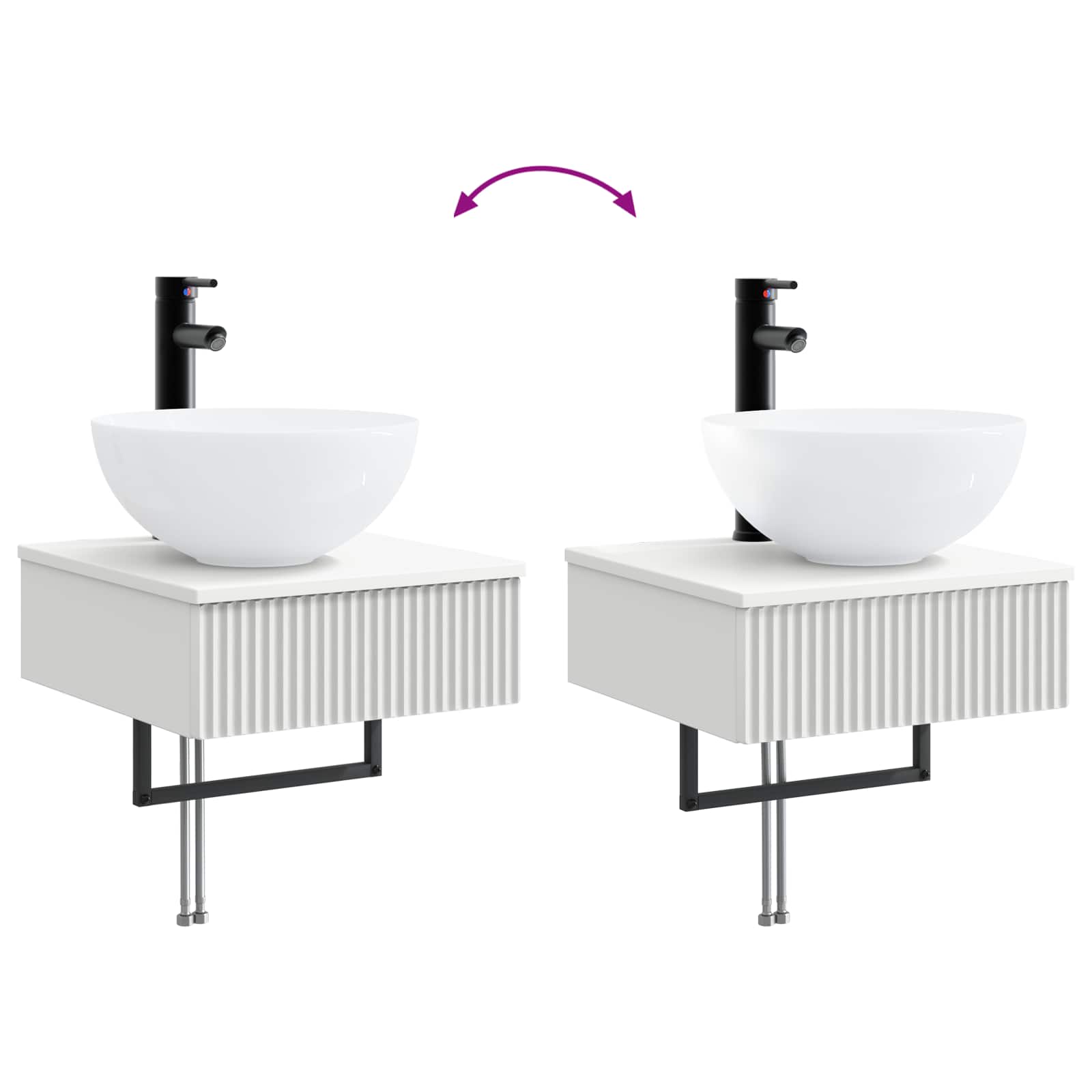 Set ormarića za kupaonicu 5 pcs Bijela 43 x 11,5 x 60,5 cm