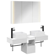 Set ormarića za kupaonicu 4 pcs Bijela 103,5 x 15,5 x 70 cm