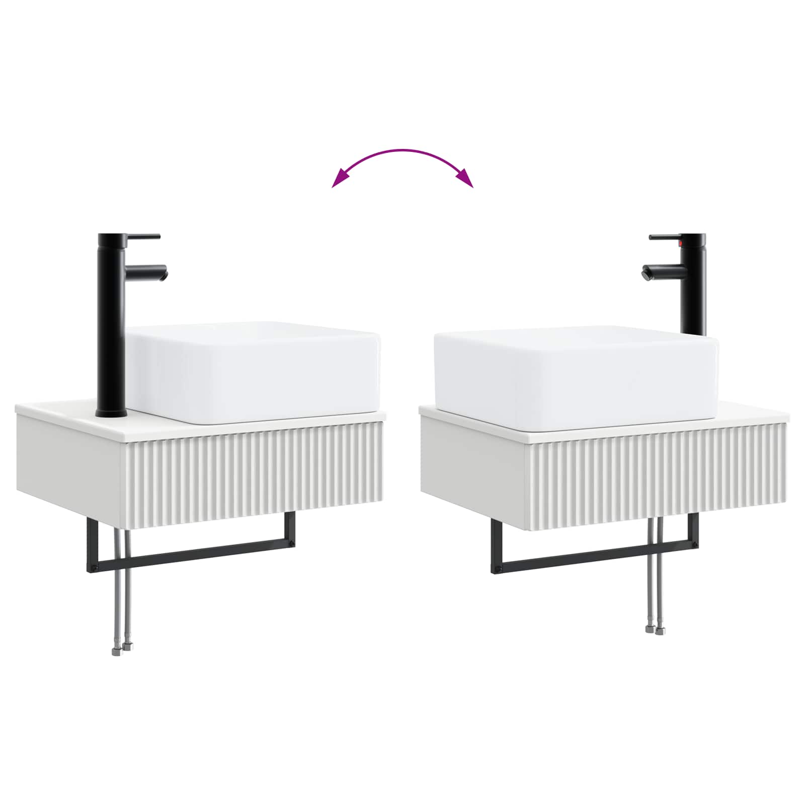 Set ormarića za kupaonicu 4 pcs Bijela 103,5 x 15,5 x 70 cm