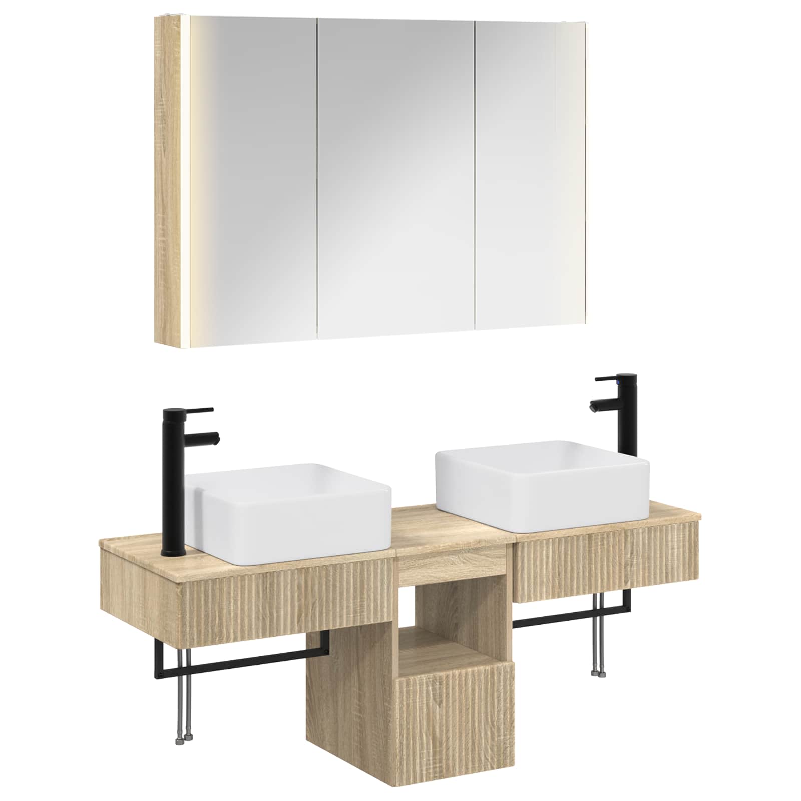 Set ormarića za kupaonicu 4 pcs Hrast sonoma