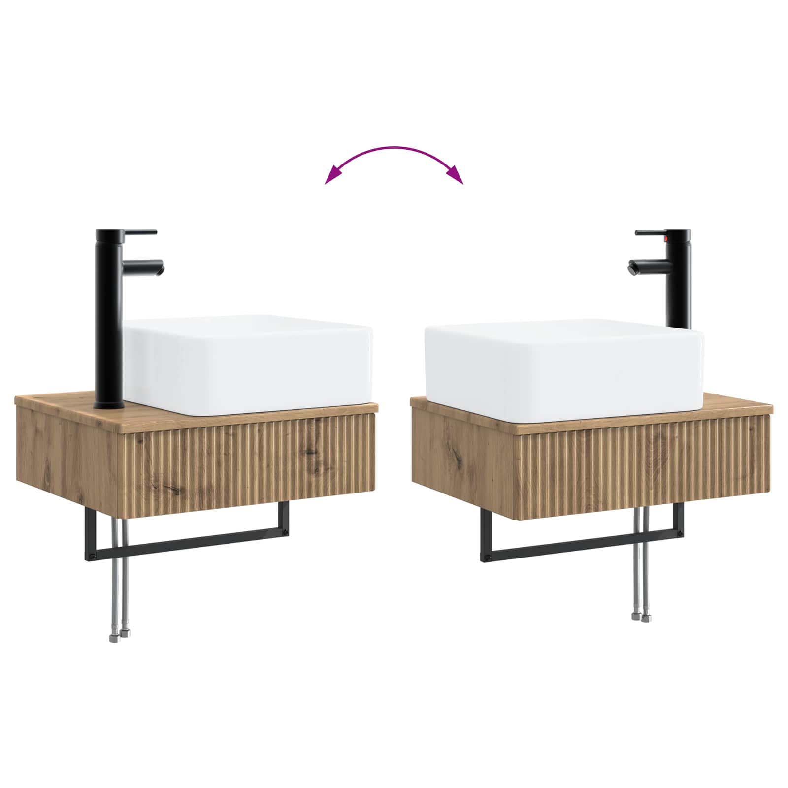 Set ormarića za kupaonicu 4 pcs Hrast artisan