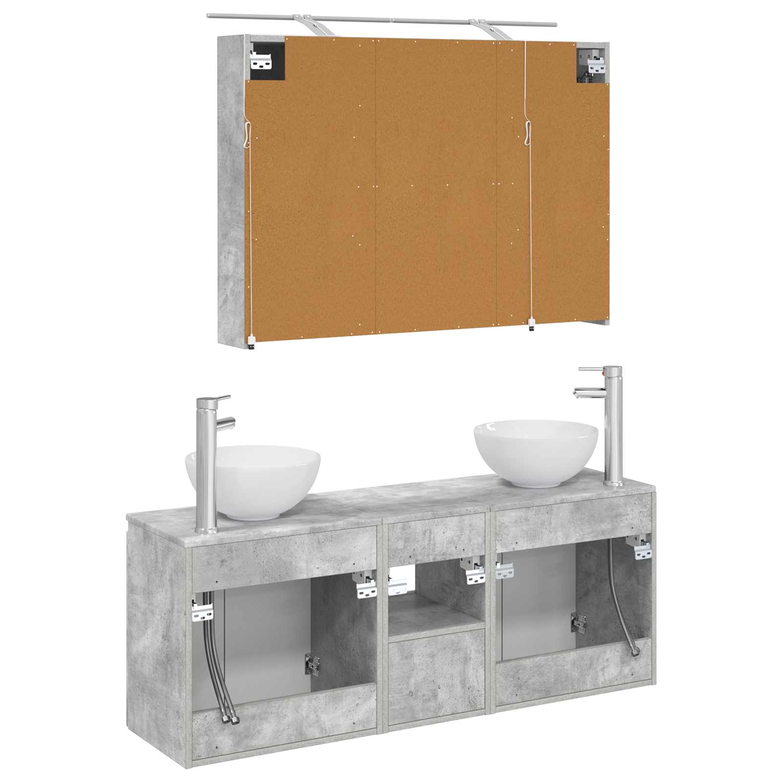 Set ormarića za kupaonicu 4 pcs Betonska siva