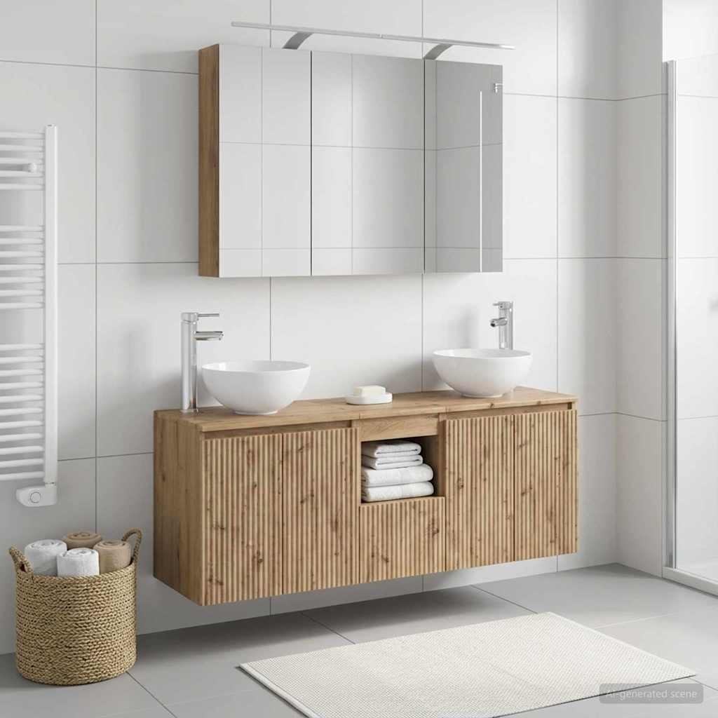 Set ormarića za kupaonicu 4 pcs Hrast artisan