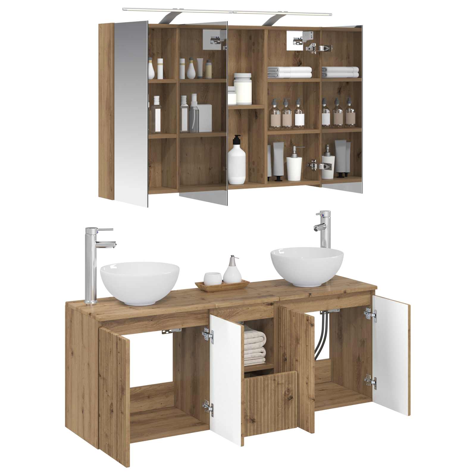 Set ormarića za kupaonicu 4 pcs Hrast artisan
