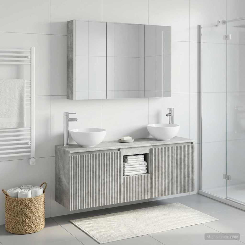 Set ormarića za kupaonicu 4 pcs Betonska siva
