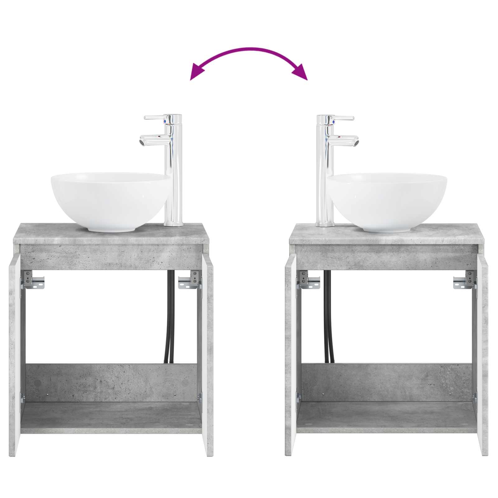Set ormarića za kupaonicu 4 pcs Betonska siva