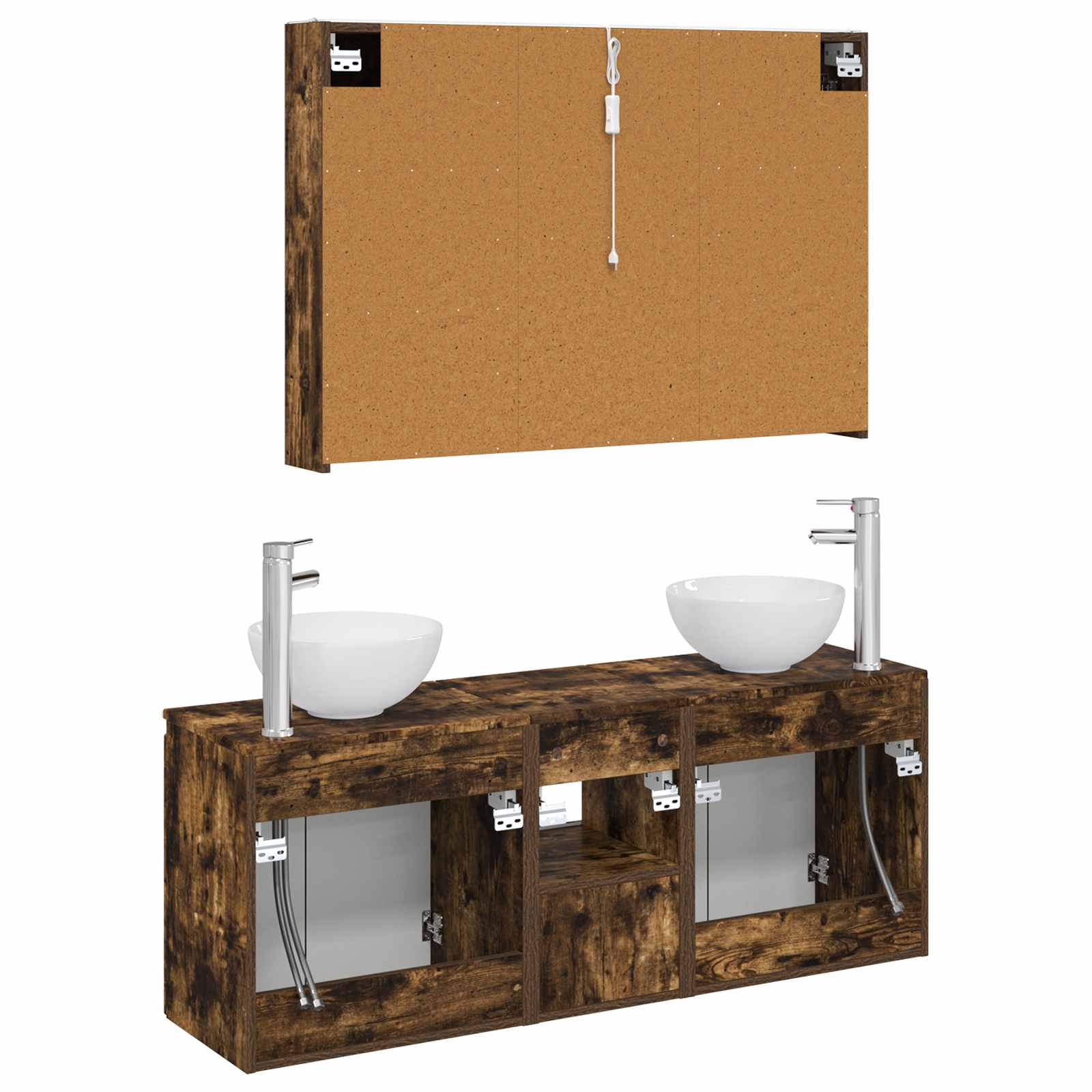Set ormarića za kupaonicu 4 pcs Dimljeni hrast