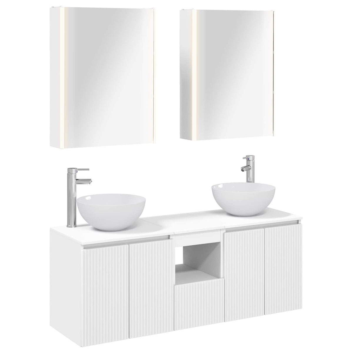 Set ormarića za kupaonicu 5 pcs Bijela 53 x 15,5 x 70 cm