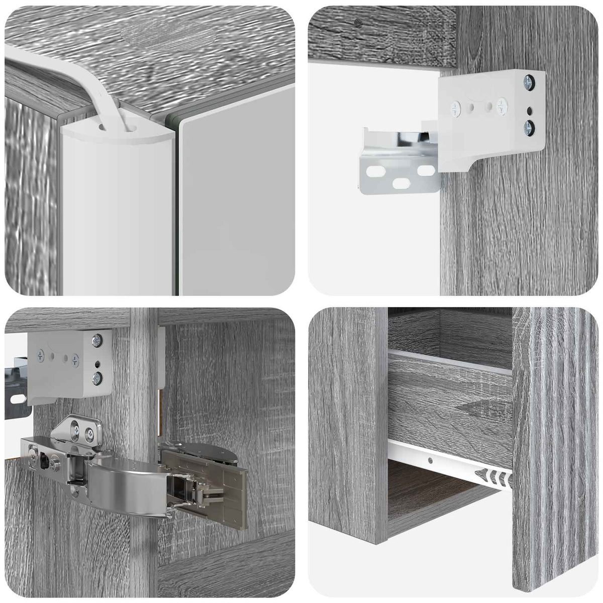 Set ormarića za kupaonicu 5 pcs Siva Sonoma 53 x 15,5 x 70 cm