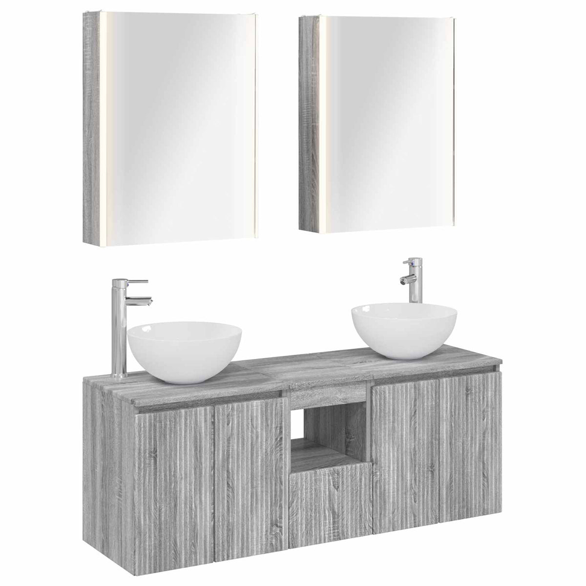 Set ormarića za kupaonicu 5 pcs Siva Sonoma 53 x 15,5 x 70 cm