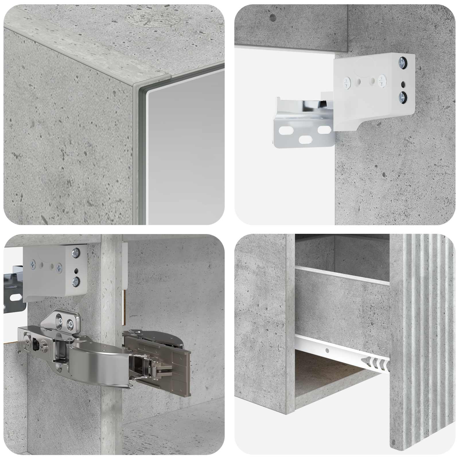 Set ormarića za kupaonicu 4 pcs Betonska siva