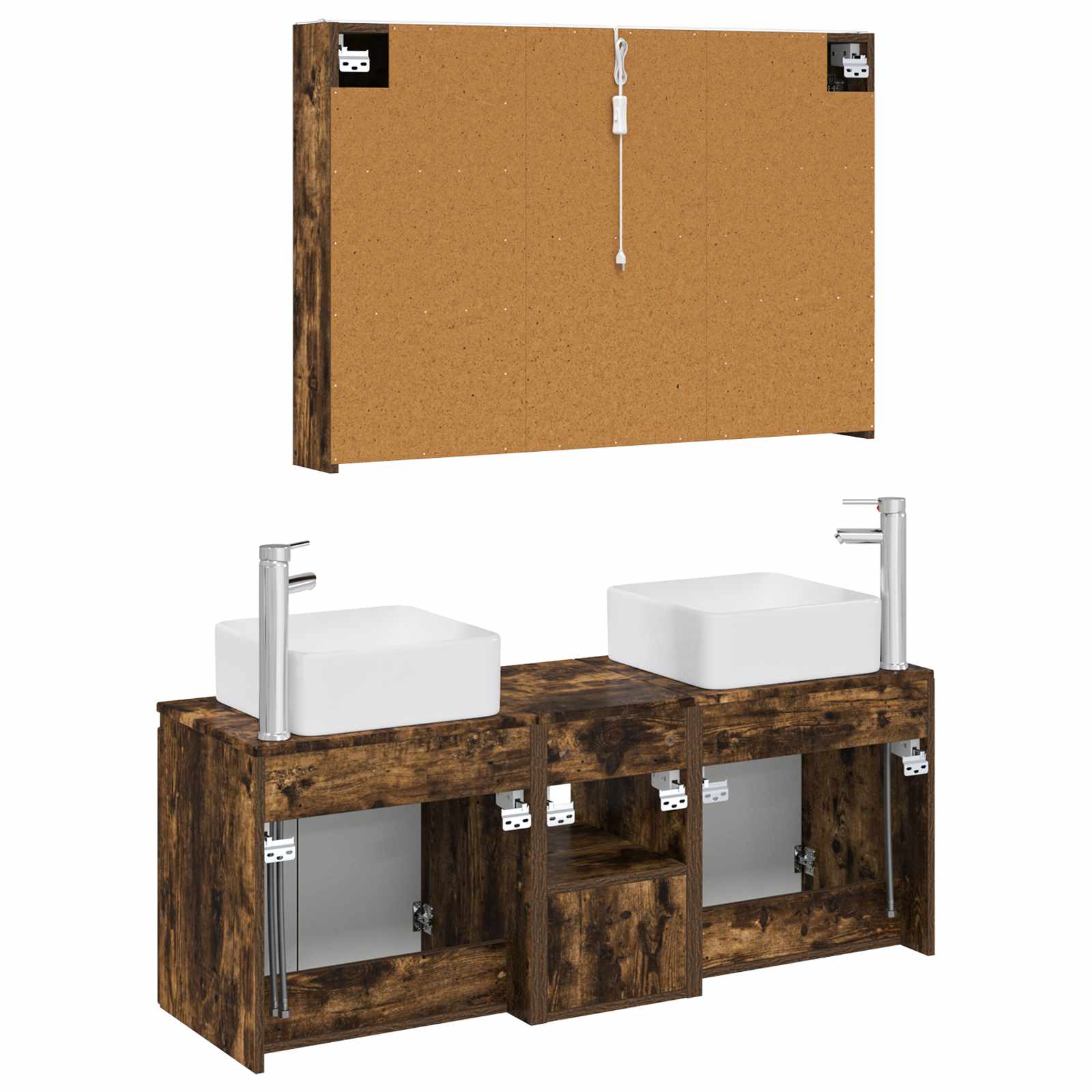 Set ormarića za kupaonicu 4 pcs Dimljeni hrast