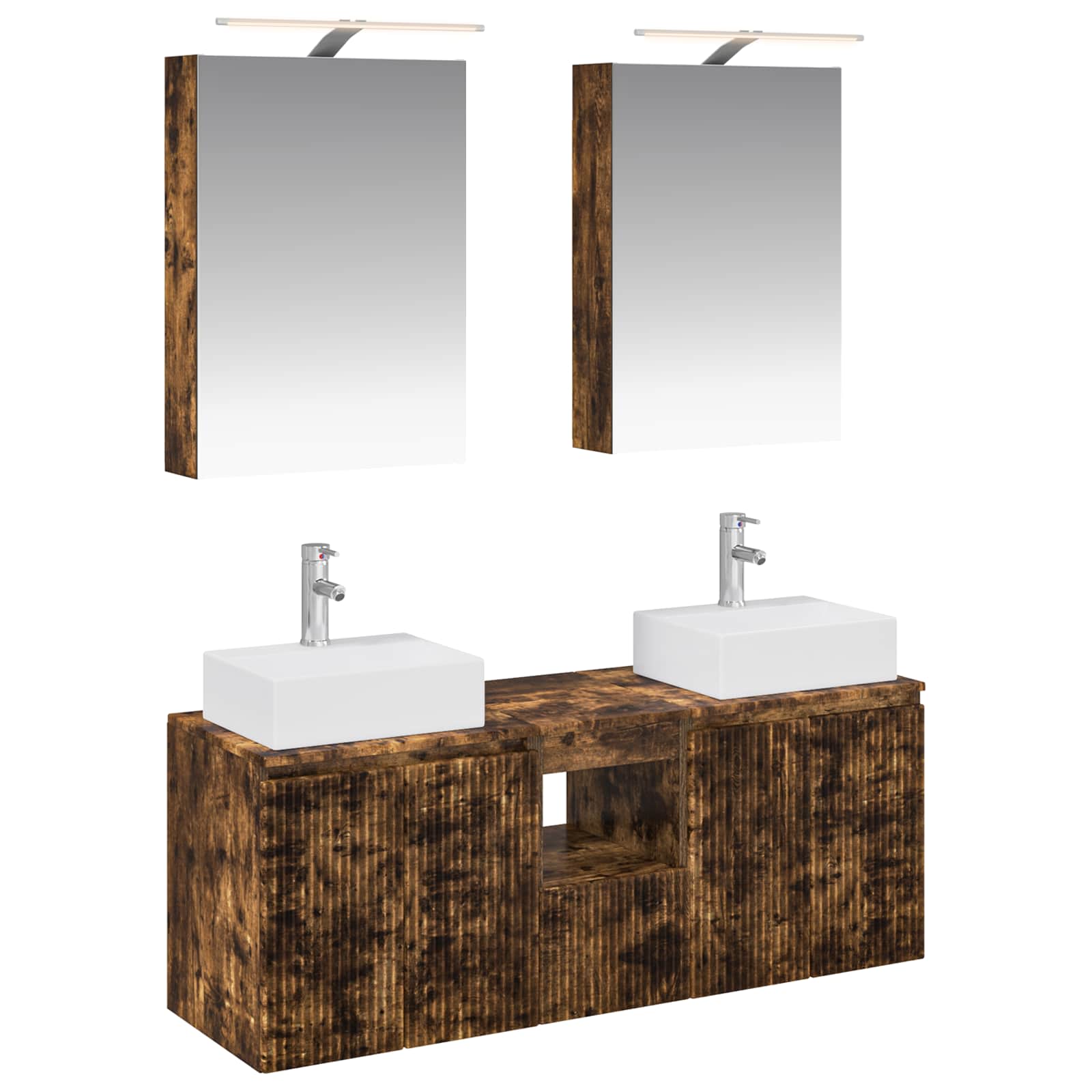 Set ormarića za kupaonicu 5 pcs Dimljeni hrast