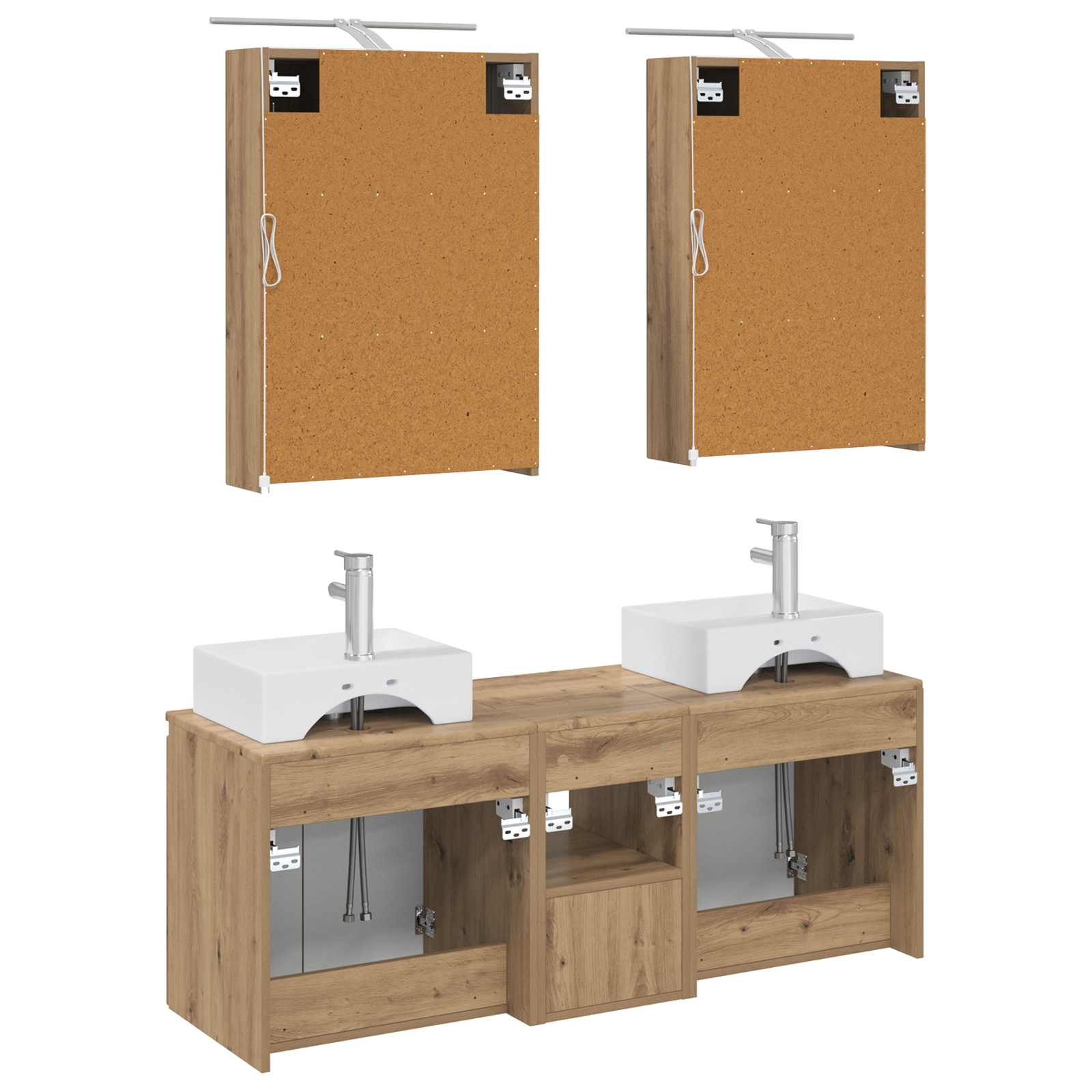 Set ormarića za kupaonicu 5 pcs Hrast artisan Konstruirano drvo