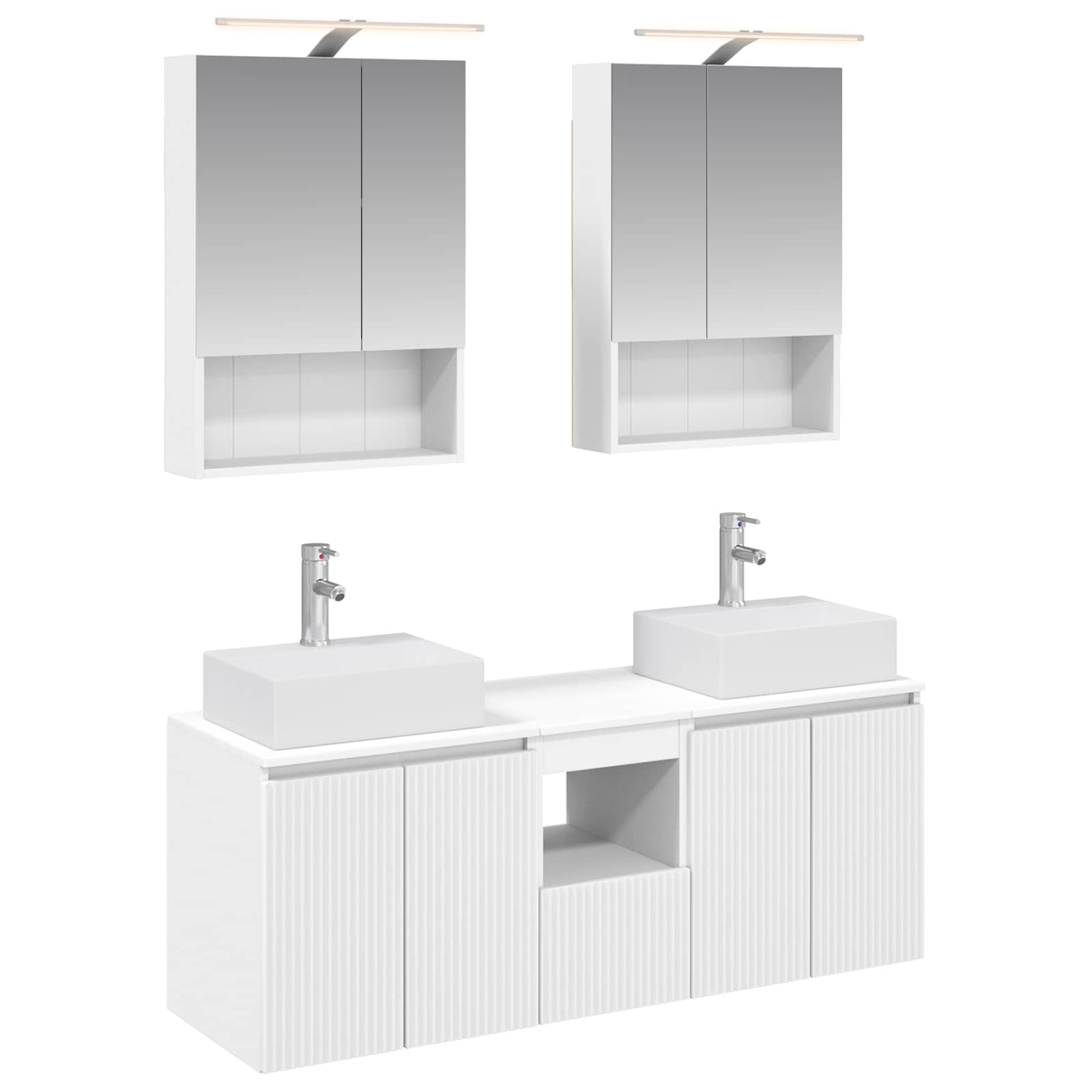 Set ormarića za kupaonicu 5 pcs Bijela Konstruirano drvo
