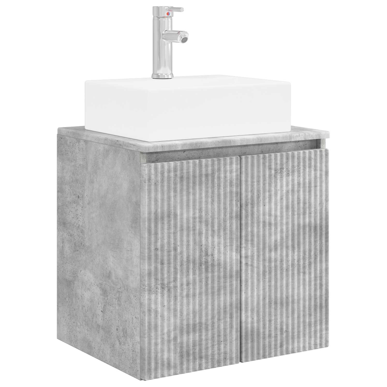 Set ormarića za kupaonicu 5 pcs Betonska siva Konstruirano drvo
