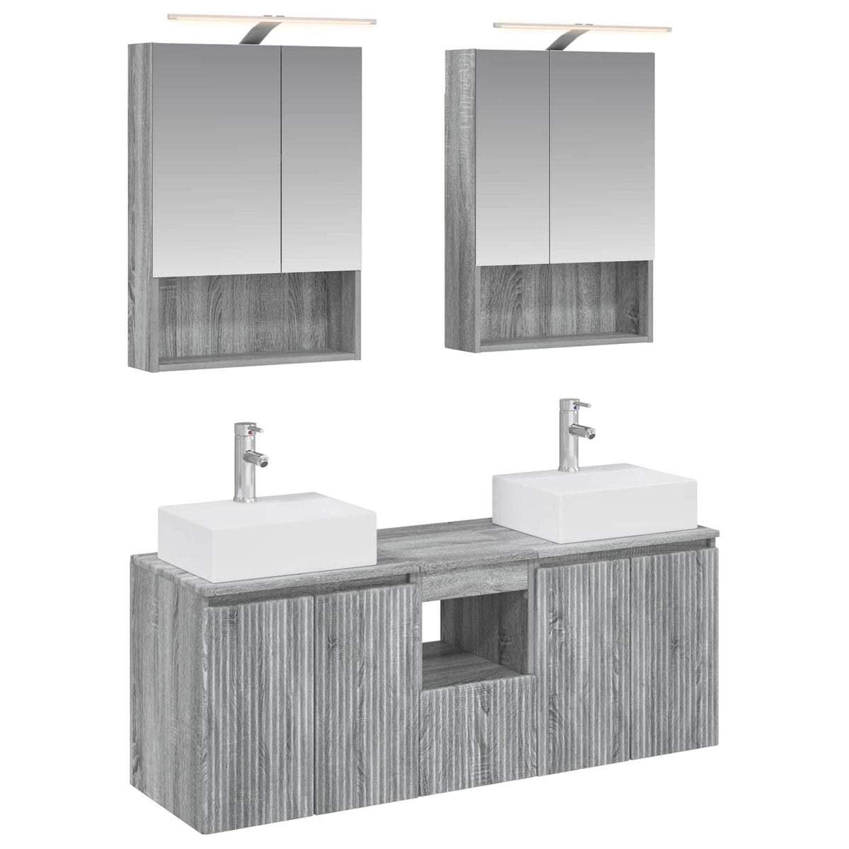 Set ormarića za kupaonicu 5 pcs Siva Sonoma Konstruirano drvo