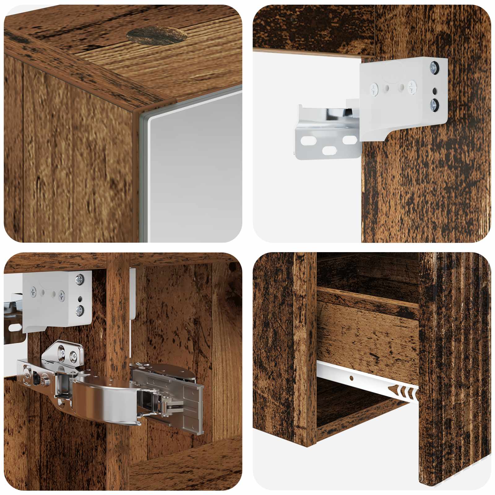 Set ormarića za kupaonicu 5 pcs Staro drvo Konstruirano drvo