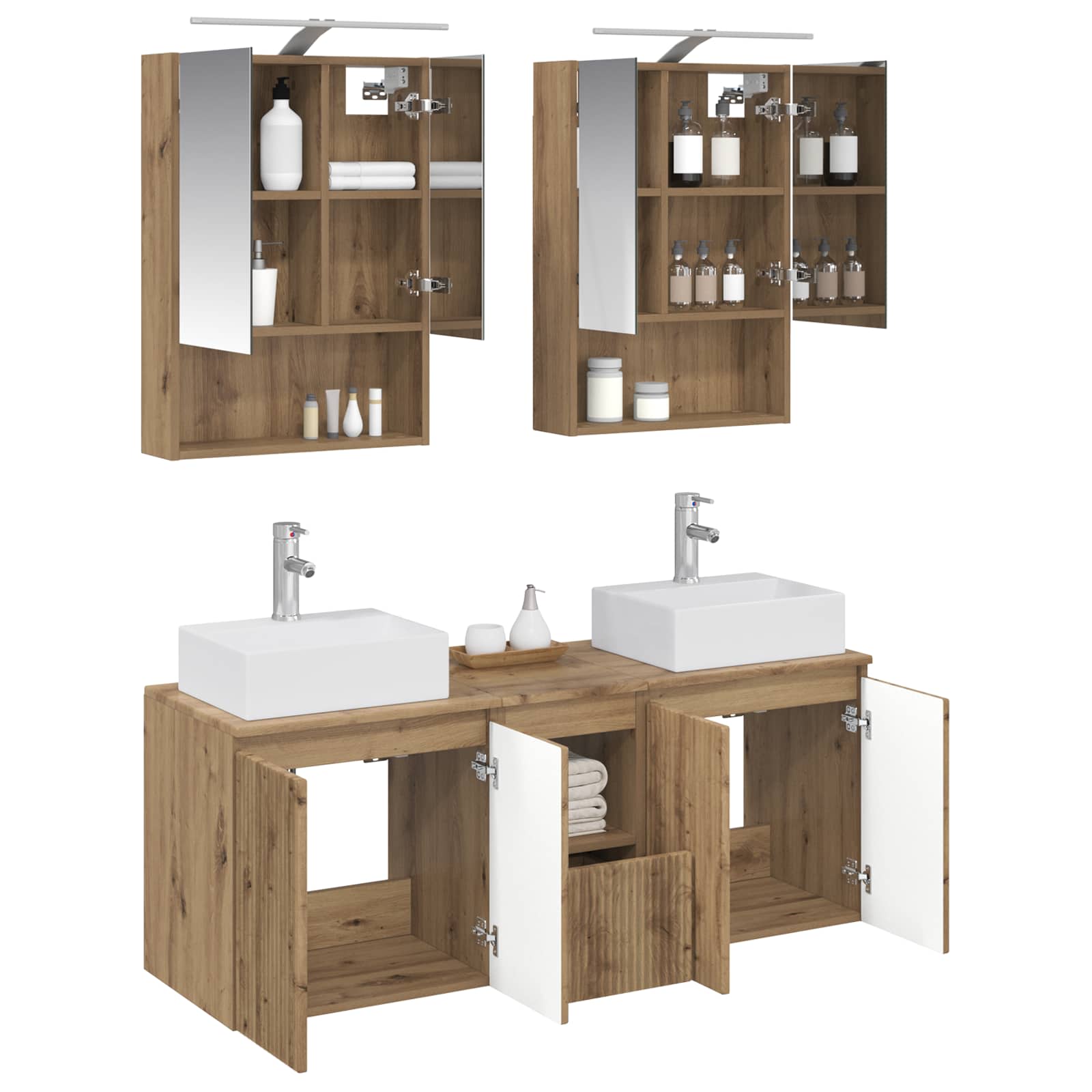 Set ormarića za kupaonicu 5 pcs Hrast artisan Konstruirano drvo