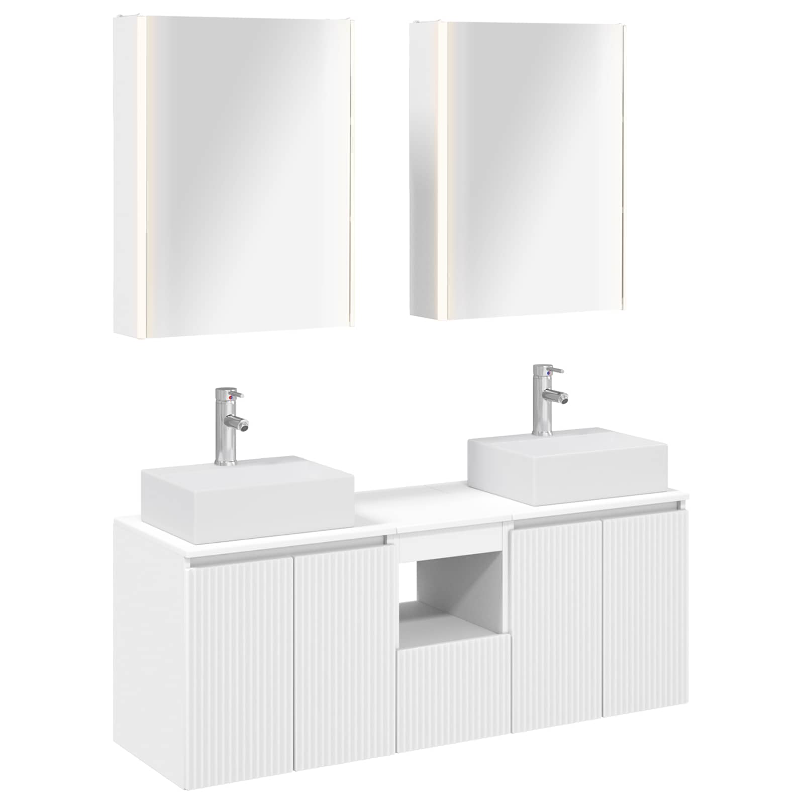 Set ormarića za kupaonicu 5 pcs Bijela Konstruirano drvo
