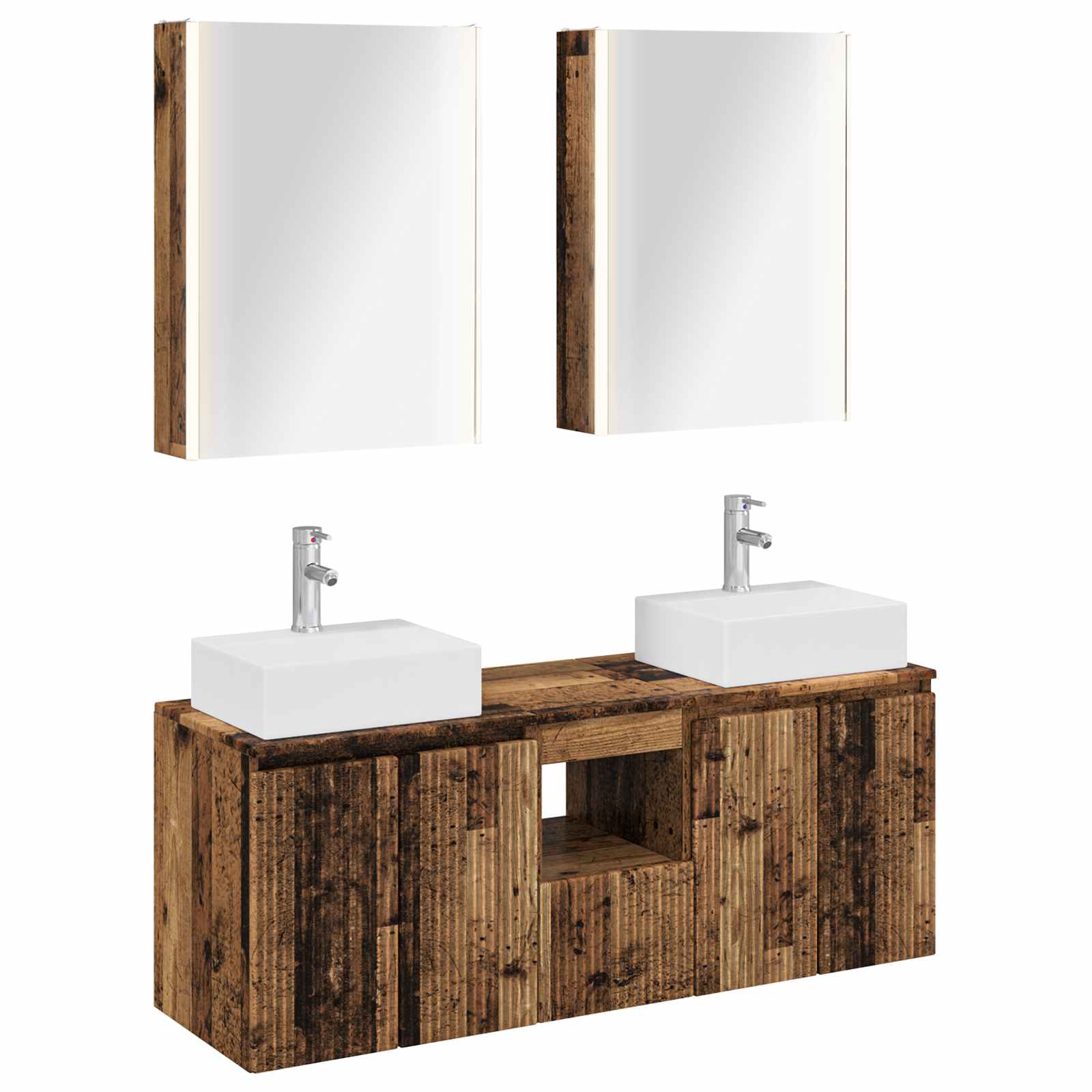 Set ormarića za kupaonicu 5 pcs Staro drvo Konstruirano drvo