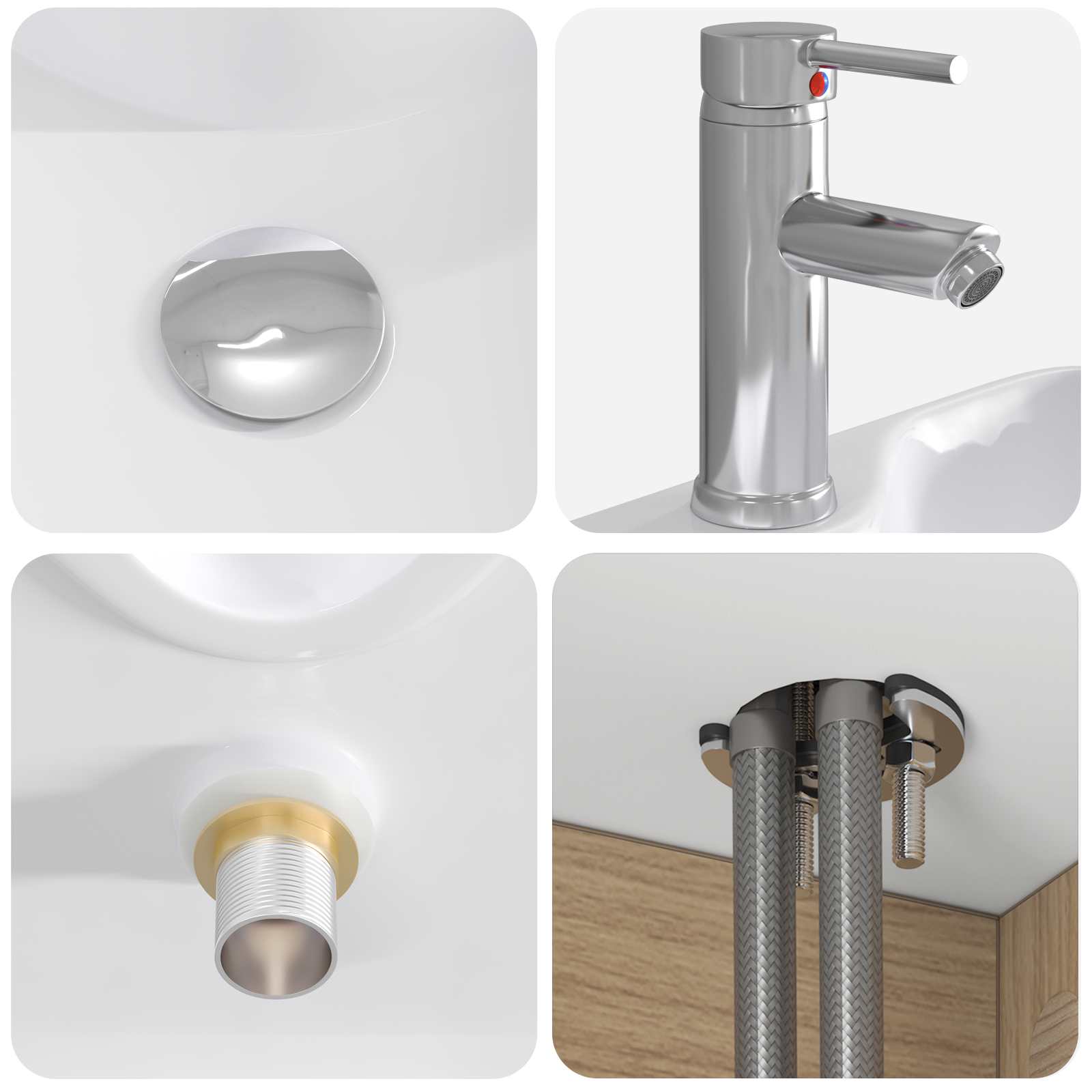 Set ormarića za kupaonicu 5 pcs Hrast artisan Konstruirano drvo