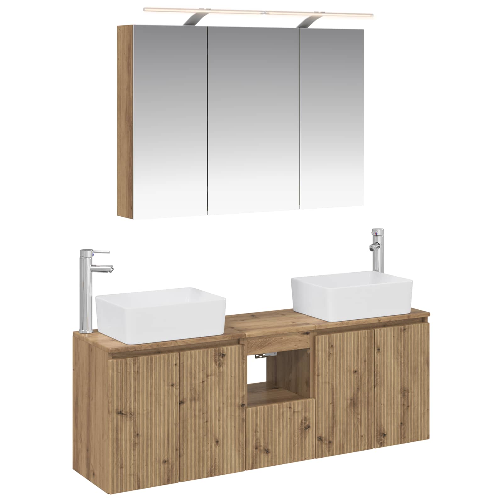 Set ormarića za kupaonicu 4 pcs Hrast artisan Konstruirano drvo