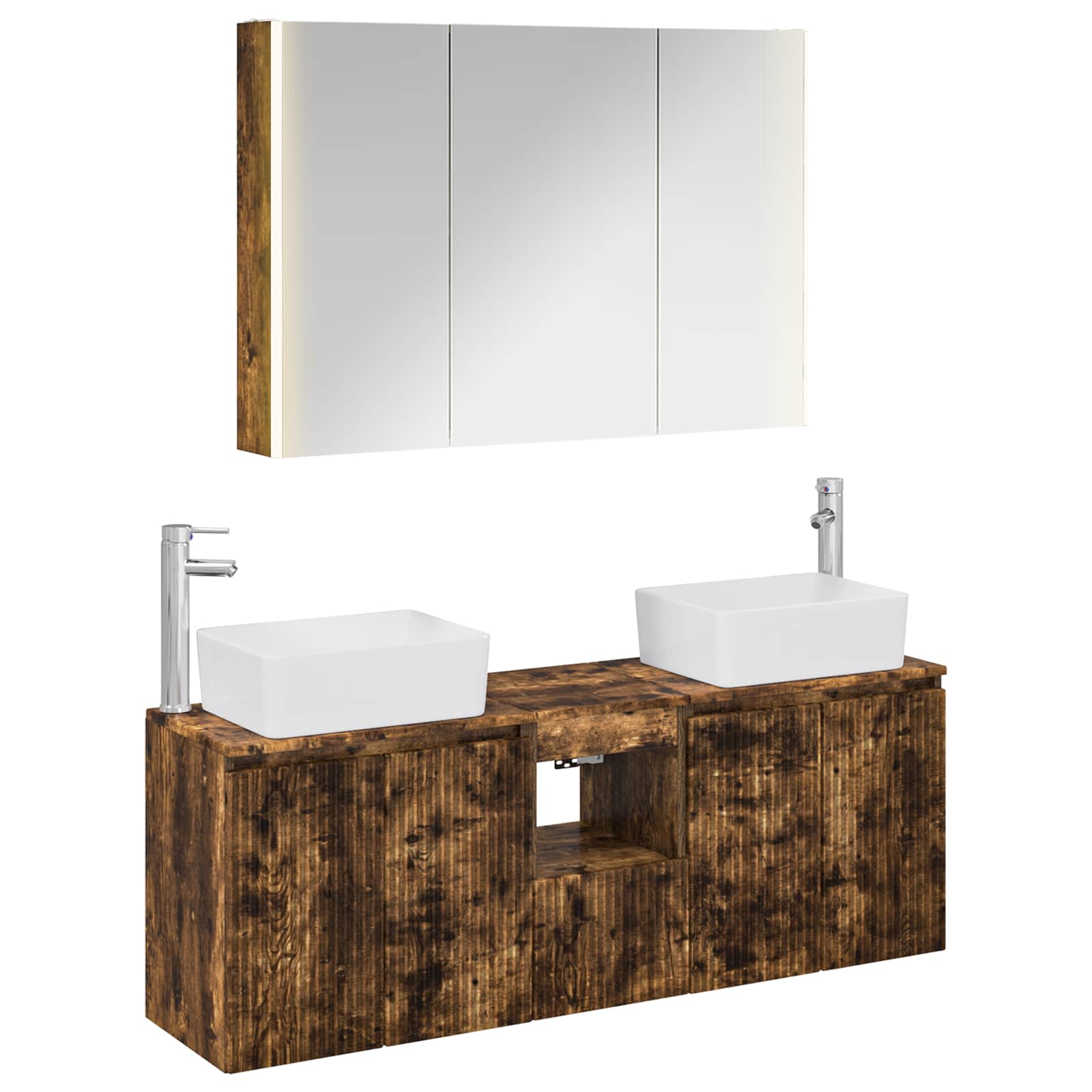 Set ormarića za kupaonicu 4 pcs Dimljeni hrast