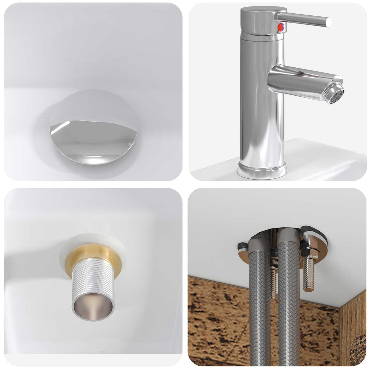 Set ormarića za kupaonicu 4 pcs Staro drvo Konstruirano drvo