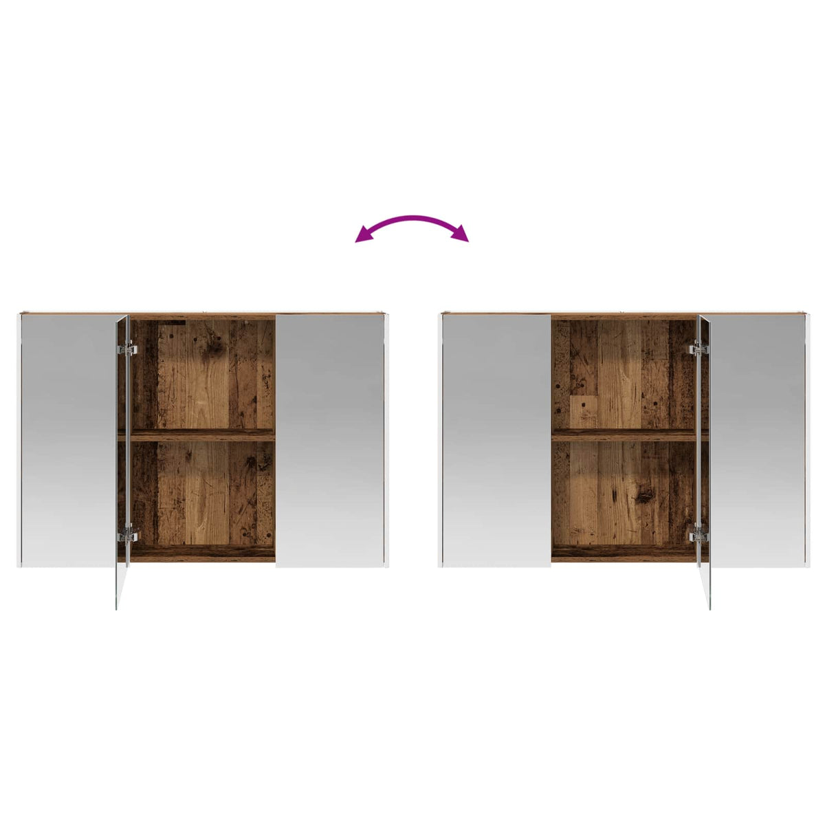 Set ormarića za kupaonicu 4 pcs Staro drvo Konstruirano drvo