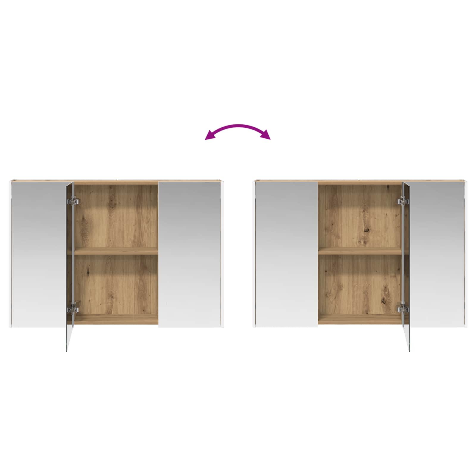 Set ormarića za kupaonicu 4 pcs Hrast artisan Konstruirano drvo